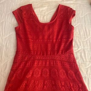 Size L Dark Pink Lace Sundress